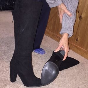 Black high heel boots